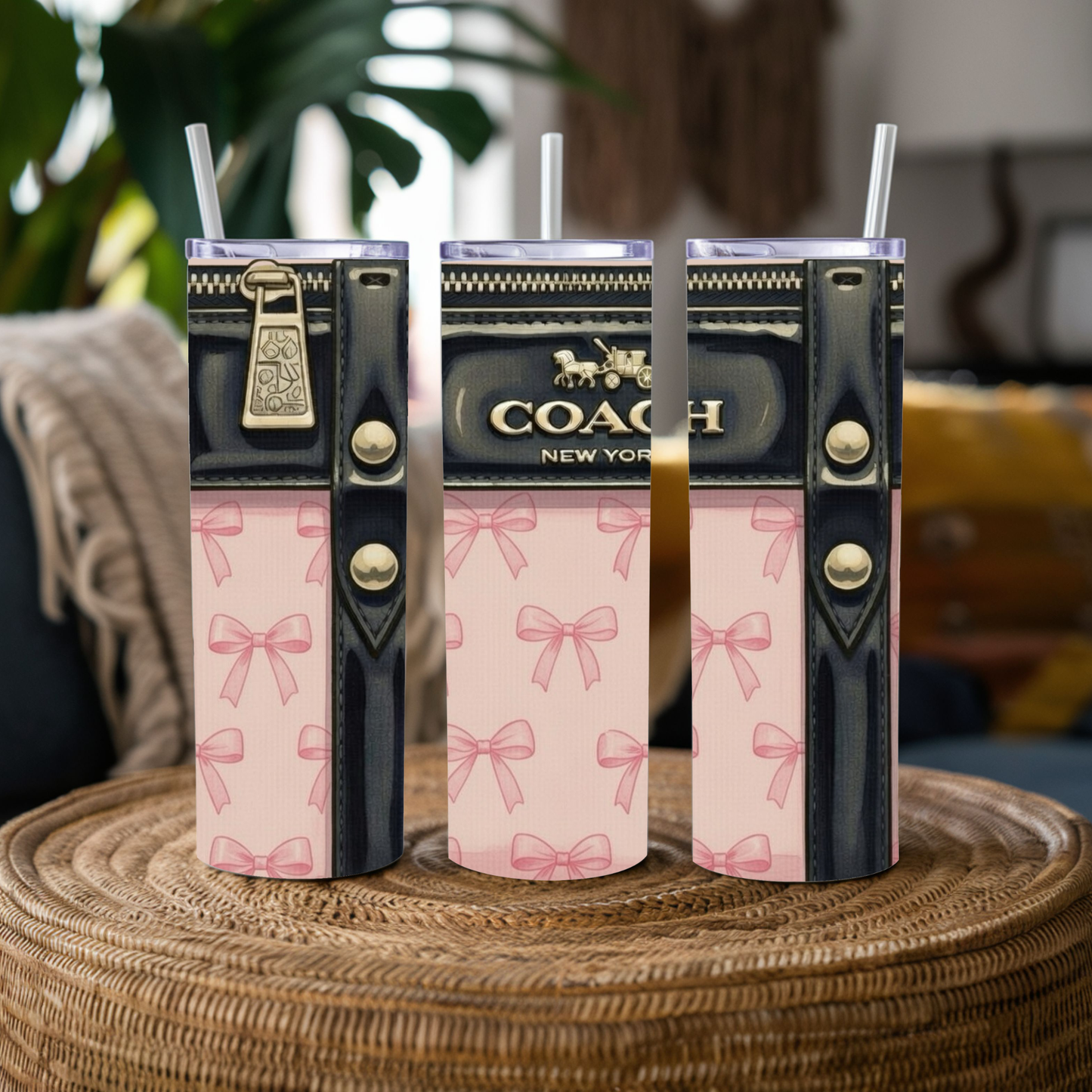 Coach Inspired 20 oz Stainless Steel Tumbler Design 1 | Fashion Style Tumbler | Luxury Inspired Travel Cup