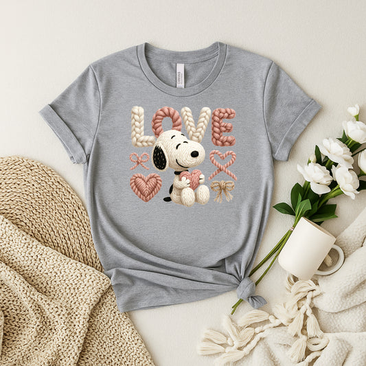 Snoopy Love Women’s Valentine’s Day Tees | Rustic, Cute & Comfy