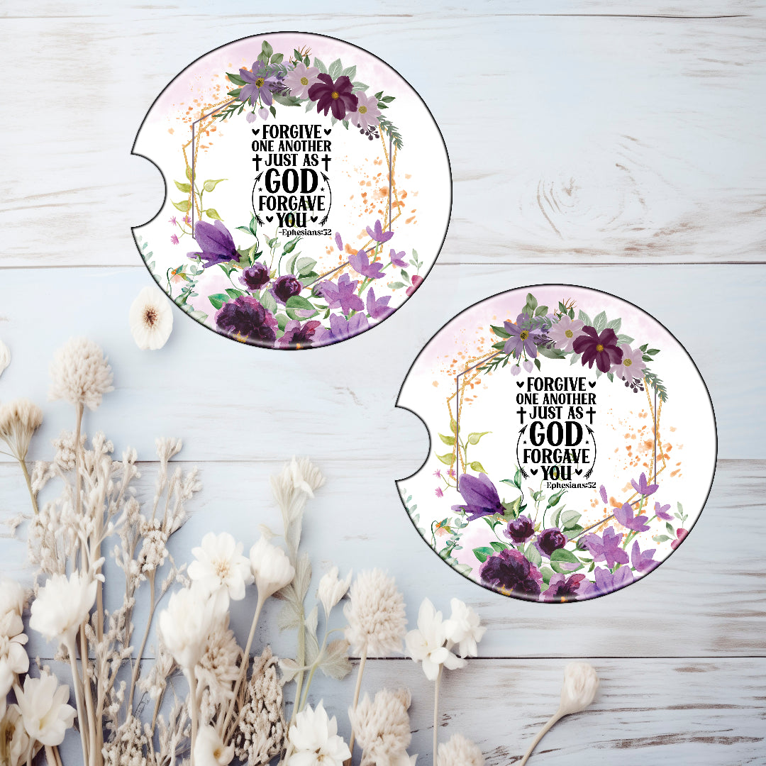 Forgive Ceramic Car Coaster (Set of 2)