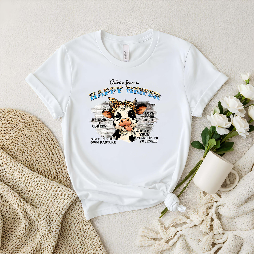 π Happy Heifer Graphic Tee Woman's Tee