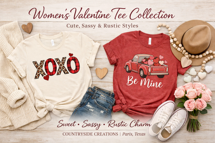 Women’s Valentine Tee Collection | Cute, Sassy & Rustic Styles