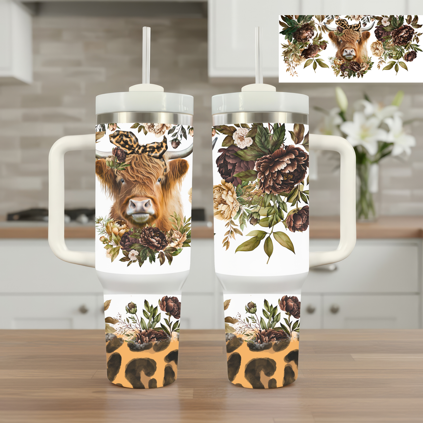 Leopard Hyland 40 oz tumbler