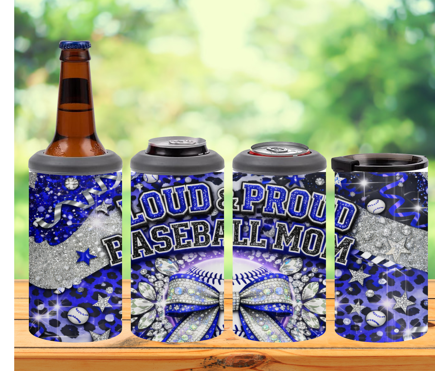 Proud Mom4-in-1 Can Coolers | Fits Cans, Bottles & Tumbler Use