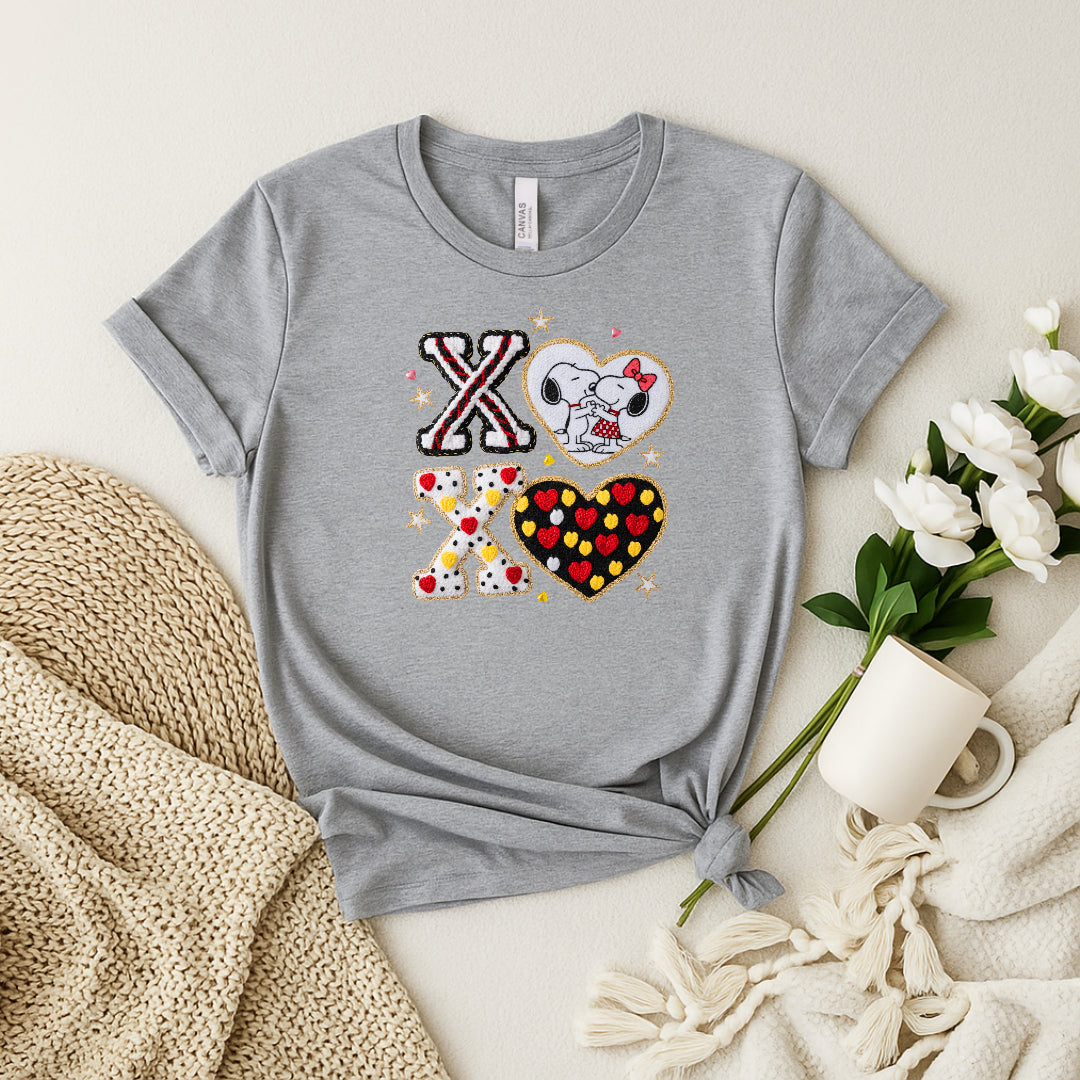Snoopy XO Women’s Valentine’s Day Tees | Rustic, Cute & Comfy