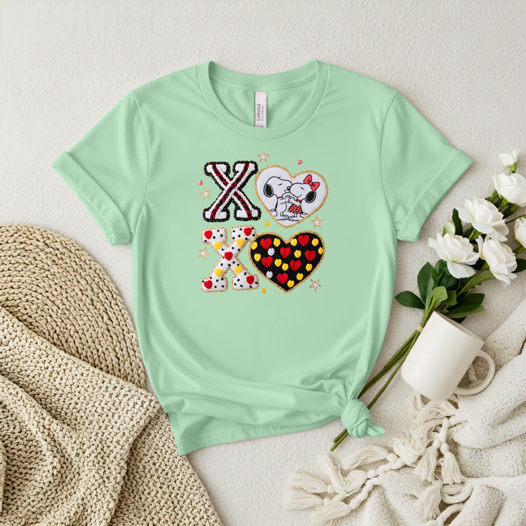 Snoopy XO Women’s Valentine’s Day Tees | Rustic, Cute & Comfy