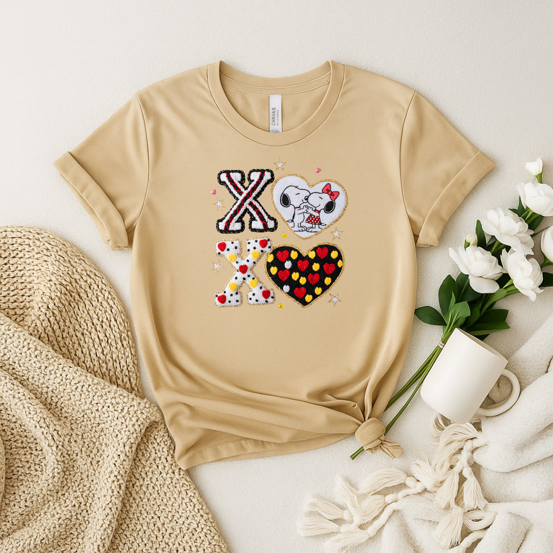 Snoopy XO Women’s Valentine’s Day Tees | Rustic, Cute & Comfy
