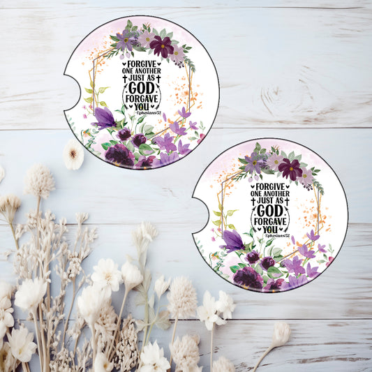 Forgive Ceramic Car Coaster (Set of 2)
