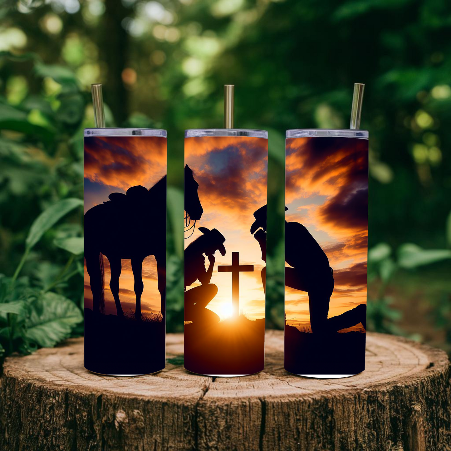 Cowboy Sunset 20 oz Tumbler