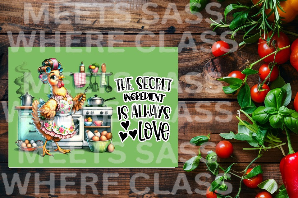 Chicken Love 1wm Personalized Tempered Glass Cutting Boards – Rectangle 11x7.87 & Round 11.8 | Decorative Kitchen & Serving Boards