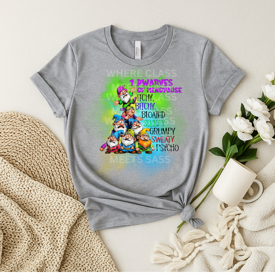 7 Dwarves of Menopause” – Women’s Tee