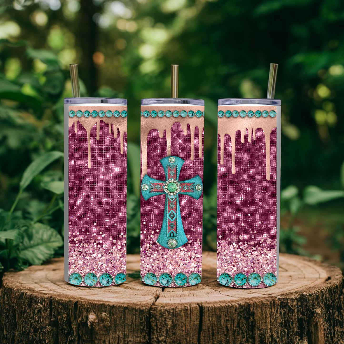Glitter Cross 20 oz Tumbler