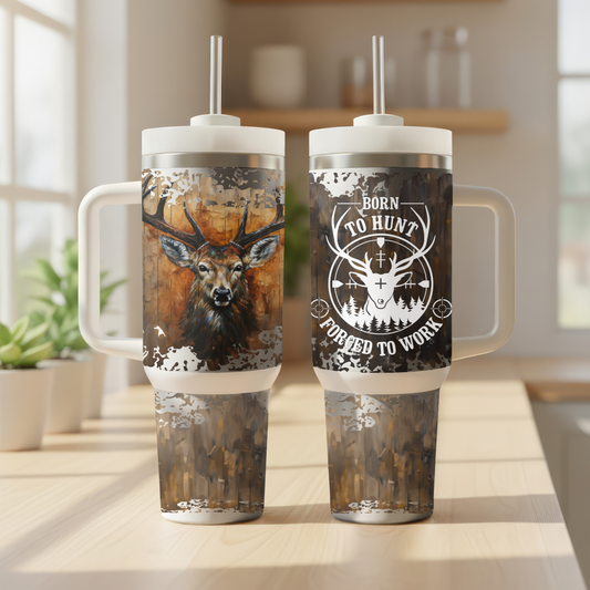 Hunter 40 oz Insulated Tumbler with Handle & Straw