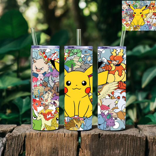 Pokémon Character Tumbler Design 1 – 20 oz Stainless Steel Sublimation Tumbler