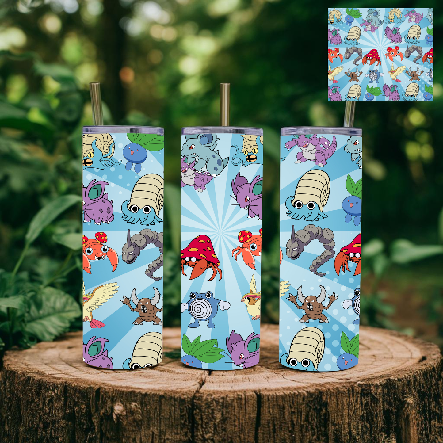 Pokémon Character Tumbler Design 4 – 20 oz Stainless Steel Sublimation Tumbler