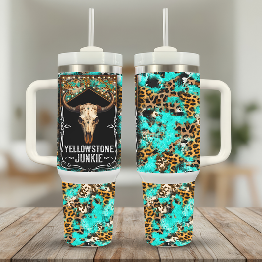 40 oz Insulated Tumbler with Handle & Straw